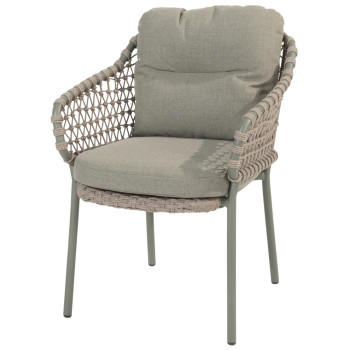 Jura stacking dining chair Olive with 2 cushions