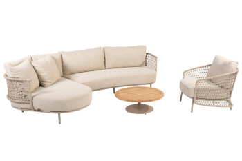 Sardinia chaise-loungeset met Puccini loungestoel en Volta salontafel