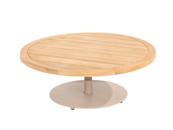 Volta natural teak coffee table central leg Latte 80 x 30 cm