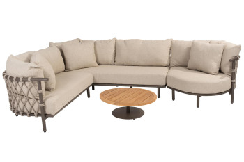 Ezra hoek-loungeset met Volta coffeetable