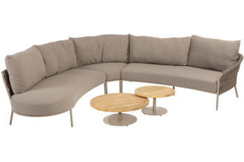 Comino hoek-loungeset met Volta coffeetables