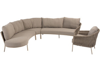 Comino hoek-loungeset met low-dining stoel