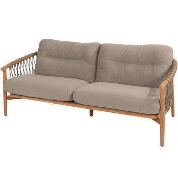 Nora living bench 3 seater natural teak with complete cushion set