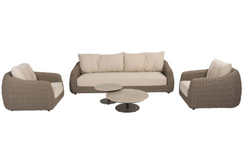 Maxime stoel-bank loungeset met Boaz coffeetables