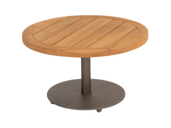 Volta natural teak coffee table central leg terre 60 X 35 cm