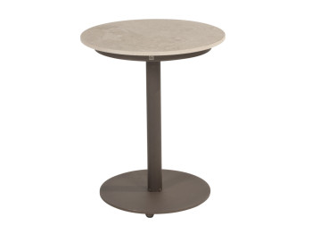 Boaz side table ceramic central leg terre 45 X 55 cm