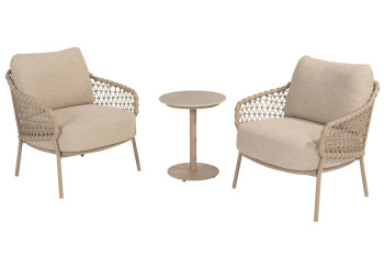 Sardinia low-dining bistro set met Boaz sidetable