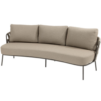 Mallorca 3 seater low dining bench terre with 4 cushions