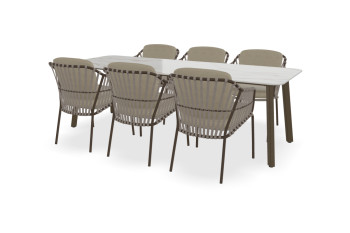 Rechthoekige Dekton Awake tafel Imperia met Capalbio stoelen
