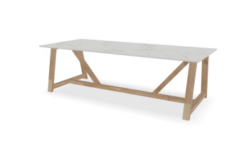 Rechthoekige Dekton Entzo tafel Noah teak