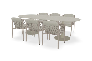 Racetrack Dekton Ava tafel Luna met Allora stoelen