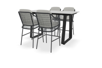 Rechthoekige Dekton Entzo bartafel Elko met Tramonti stoelen