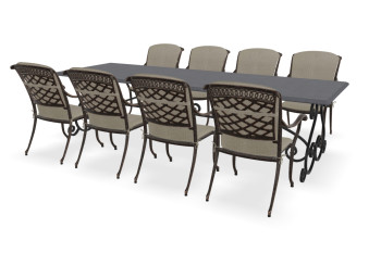 Rechthoekige Belgisch hardsteen tafel Paris met Favola stoelen