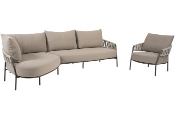 Calma terre chaise-longue loungeset met loungestoel