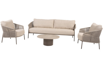 Florence terre stoel-bank loungeset met Sofie coffeetable