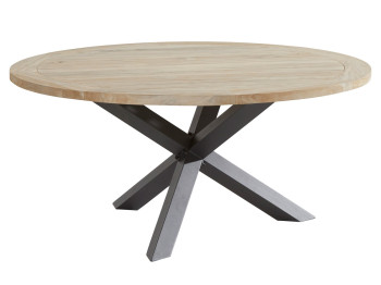 Louvre teak/aluminium dining tuintafel rond 160cm