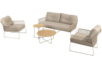 Albano stoel-bank loungeset met Verdi salontafels