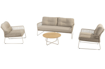 Albano stoel-bank loungeset met Verdi salontafel