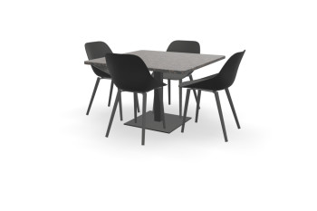 Vierkante granieten Tan Brown tafel Arco met Galati stoelen