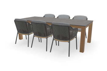 Rechthoekige Dekton Laos tafel Standaard Guariuba met Ravello stoelen