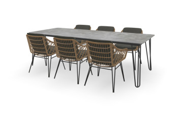 Rechthoekige Dekton Orix tafel Stockholm met Cottage stoelen