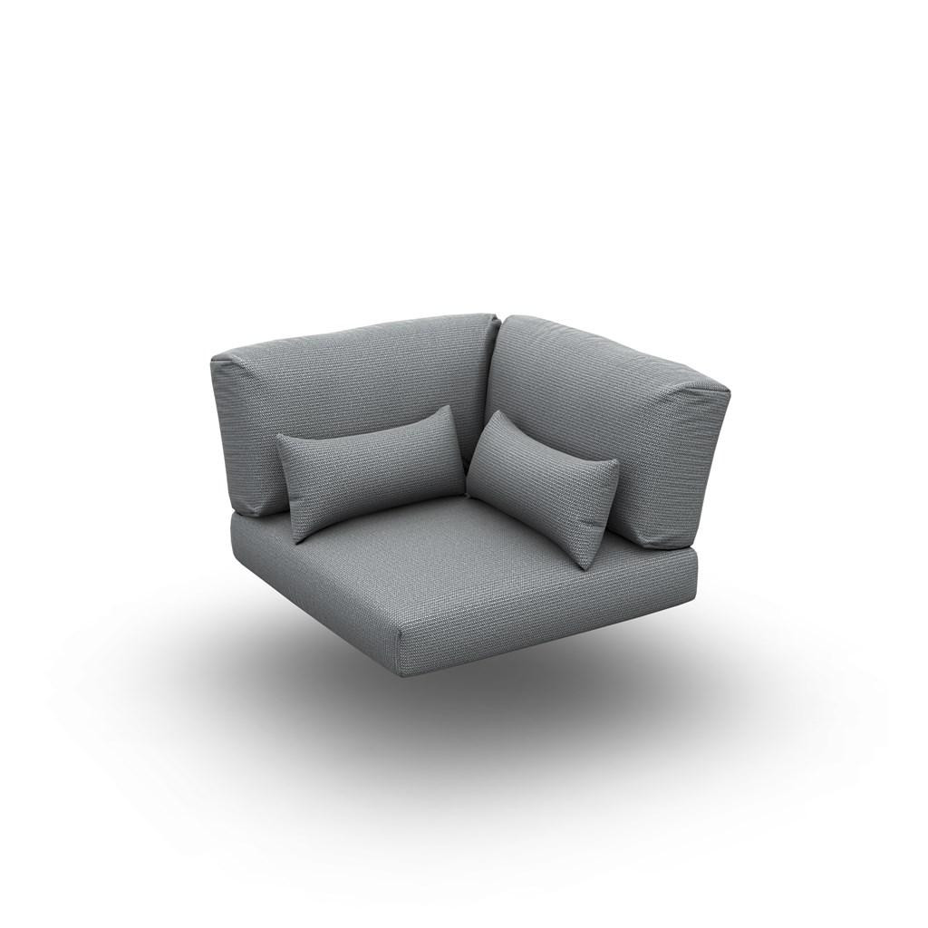 Arbon Cushion Seat + Back + Deco Corner Sunbrella Grey Chine