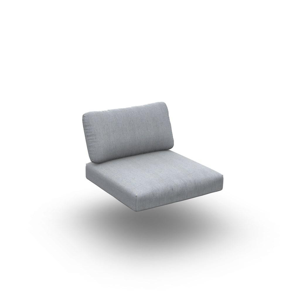 Ritz Alu Cushion Seat + Back Single Sunbrella Grey Chine