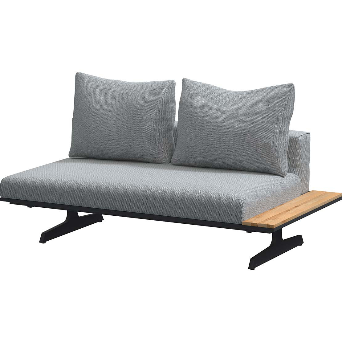 Endless multi concept Anthracite bench and chaise lounge 172 x 95 cm
