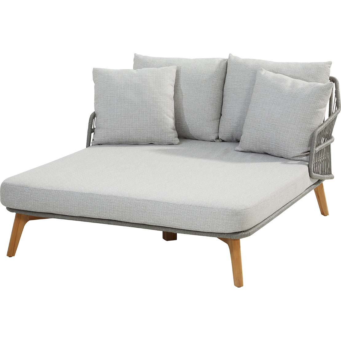 Sempre Daybed Teak Silver Grey with 6 cushions
