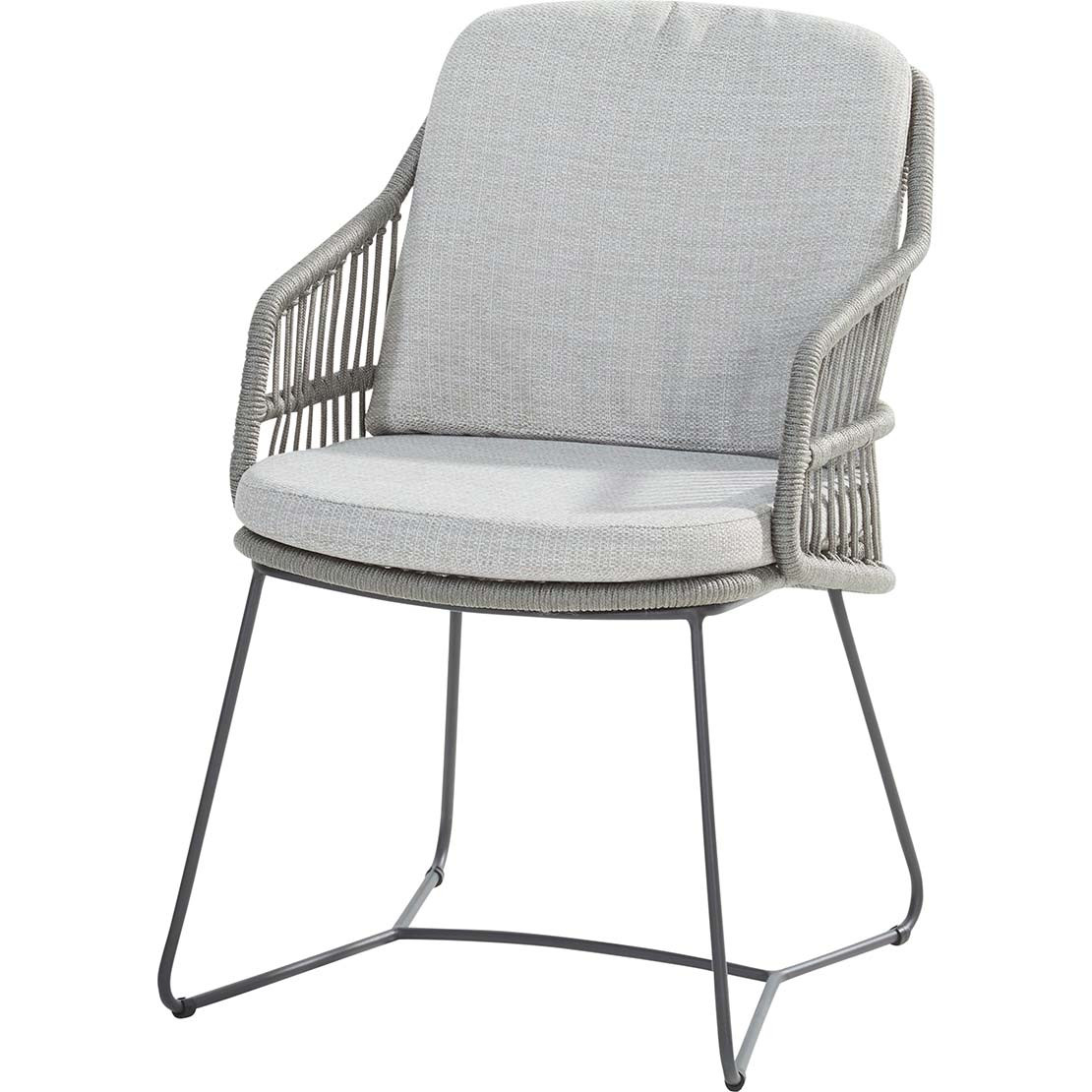 Sempre dining chair Anthracite Silver Grey with 2 cushions 