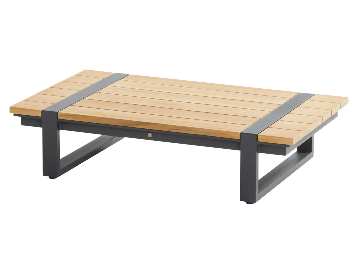 Country coffee table Anthracite teak 110 X 65 X 30 cm.