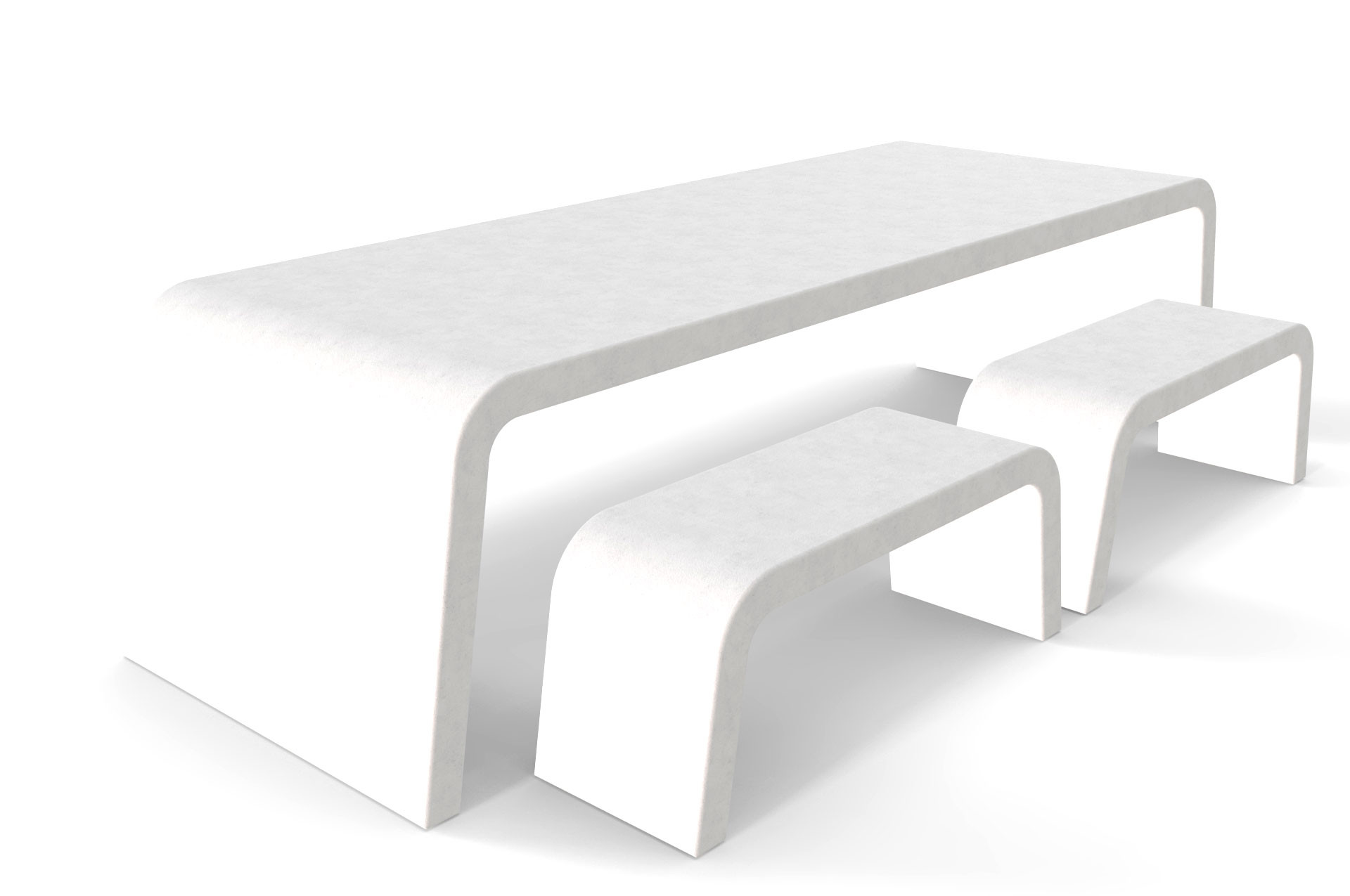 Witte Liv betonlook tafel met vier banken