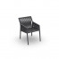 Ritz Alu Arm Chair Alu Charcoal Mat Rope Straight Weaving Charcoal Black