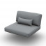 Arbon Cushion Seat + Back + Deco Single Sunbrella Grey Chine