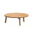 Ceylon coffee table Natural Teak round 75 cm  Teak legs (H28)