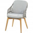 Sempre dining chair Teak Silver Grey with 2 cushions 