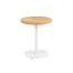 Volta natural teak side table central leg White 45 x 55 cm