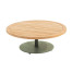 Volta natural teak coffee table central leg olive 80 X 30 cm