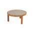 Finn coffee table natural teak ceramic sabbia panna round 63 X 32 cm
