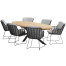 Fabrice dining set anthracite with Prado ellips table 240x115cm