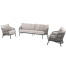 Alicante set anthr. bench organic and 2x living chair