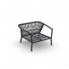 Kapra Sofa 1-Seat Lounge Chair Alu Charcoal Mat Rope Open Cross Weaving Charcoal Black