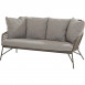 Babilonia living bench 2.5 seaters mid grey knotted with 5 cushions